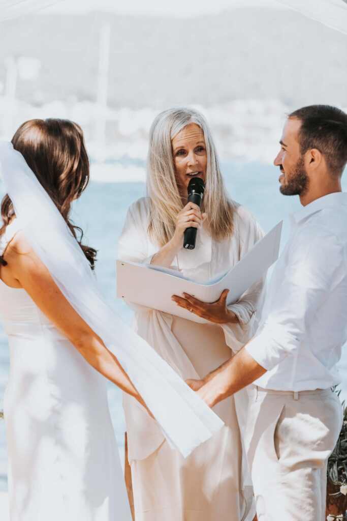 beachfront wedding ceremony in Ibiza